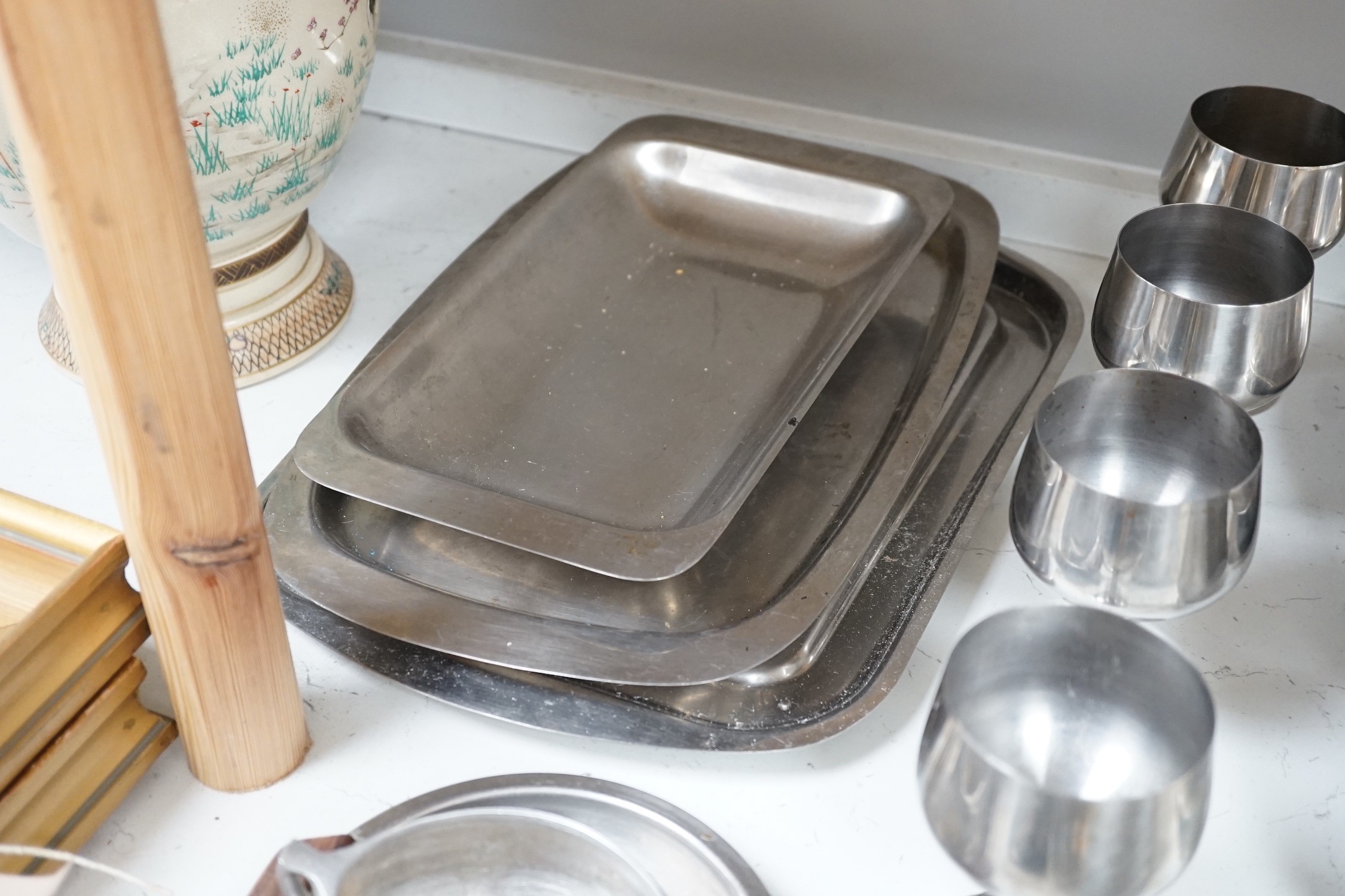 Various 1960's stainless steel wares including Danish and Piqcuot ware